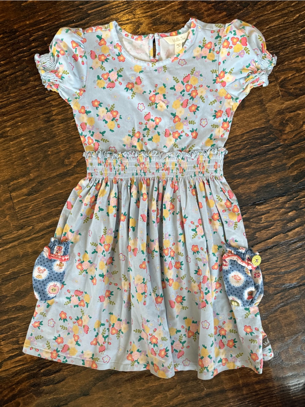 Matilda Jane Light Blue Floral Smocked Waist Dress